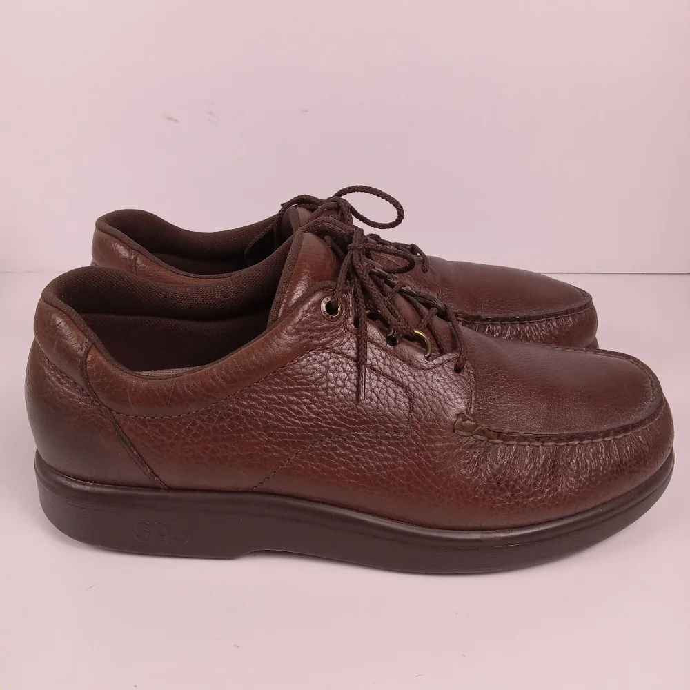 SAS Mens 'Bout Time Lace Up Orthopedic Walking Loafers Mulch Brown Size 11